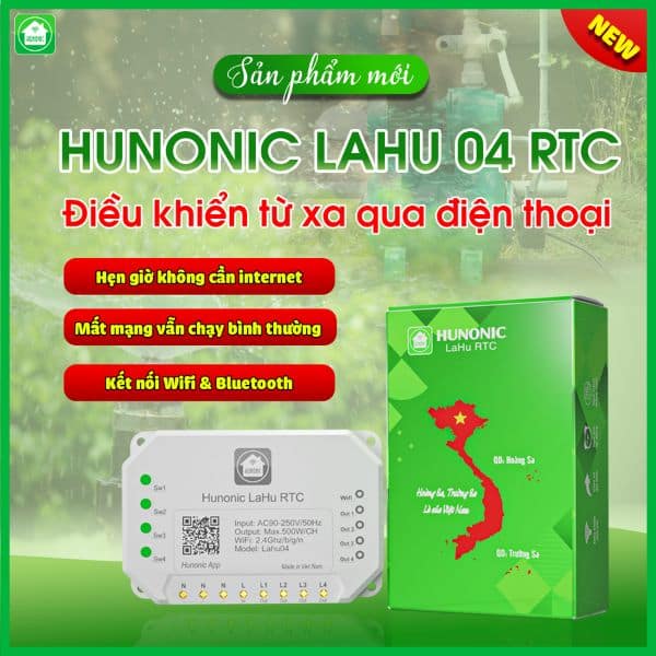 Công Tắc Thông Minh Hunonic Lahu 4 KÊNH RTC Tích Hợp IC Thời Gian Thực